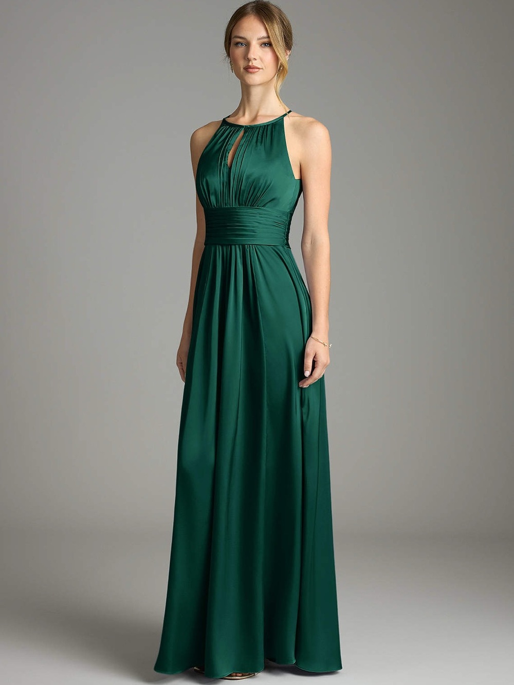 Azazie Bonnie Stretch
Emerald A-Line Pleated Stretch Satin Dress size A18